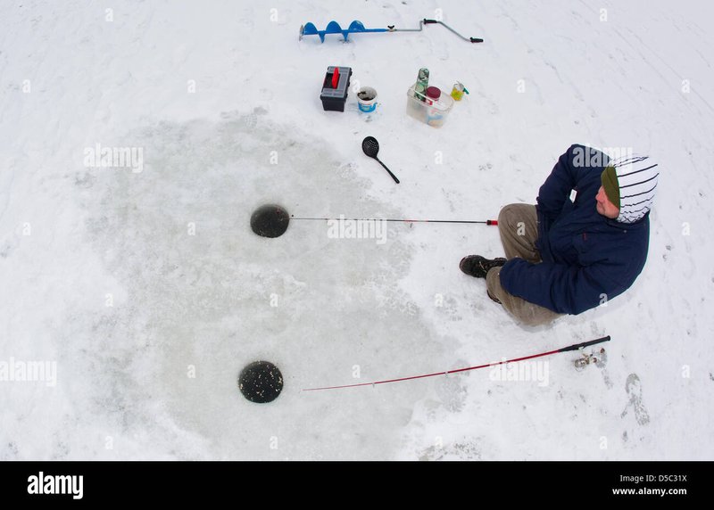 Ice fishing in Germany